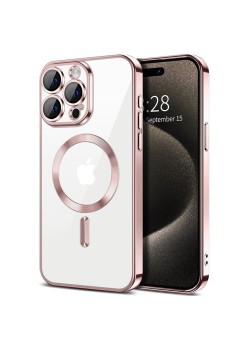 Husa pentru iPhone 15 Pro - Techsuit Luxury Crystal MagSafe - Pink