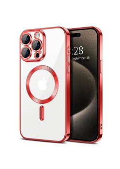 Husa pentru iPhone 15 Pro - Techsuit Luxury Crystal MagSafe - Red