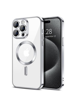 Husa pentru iPhone 15 Pro - Techsuit Luxury Crystal MagSafe - Silver