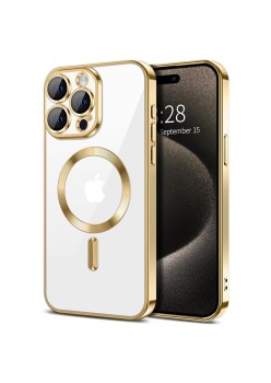 Husa pentru iPhone 15 Pro - Techsuit Luxury Crystal MagSafe - Gold