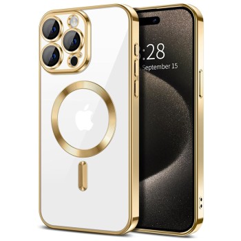 Husa pentru iPhone 15 Pro - Techsuit Luxury Crystal MagSafe - Gold