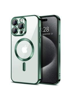 Husa pentru iPhone 15 Pro - Techsuit Luxury Crystal MagSafe - Deep Green