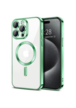 Husa pentru iPhone 15 Pro - Techsuit Luxury Crystal MagSafe - Light Green
