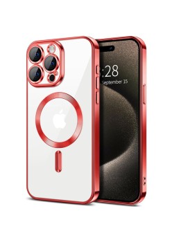 Husa pentru iPhone 15 Pro Max - Techsuit Luxury Crystal MagSafe - Red