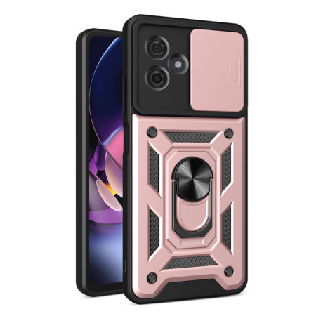 Husa pentru Motorola Moto G54 Power Edition / G64, CamShield Protectie Camera, Inel Magnetic, Slide si Snap, Rose Gold