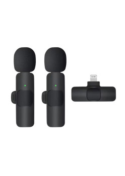 Lavaliera wireless pentru Telefon iPhone cu Mufa Lightning set 2 buc, Black
