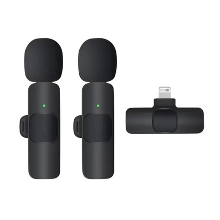 Lavaliera wireless pentru Telefon iPhone cu Mufa Lightning set 2 buc, Black