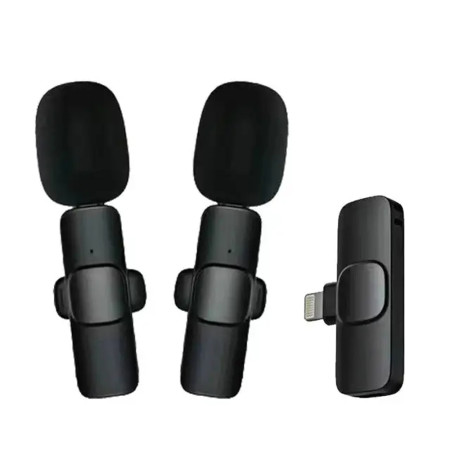 Lavaliera wireless pentru Telefon iPhone cu Mufa Lightning set 2 buc, Black
