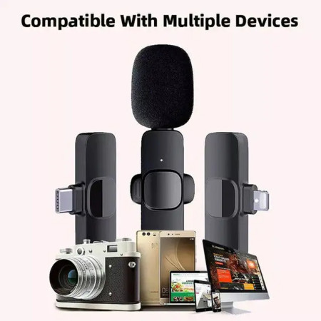 Lavaliera wireless pentru Telefon iPhone cu Mufa Lightning set 2 buc, Black