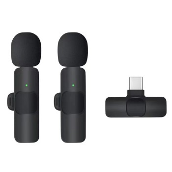 Lavaliera wireless pentru Telefon cu Mufa Type-C set 2 buc, Black