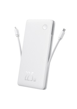 Acumulator Extern USB, Type-C, Cablu Dual USB-C, Lightning, 22.5W, 10000mAh - Baseus Airpow Air Lite (P10067501213-00) - White