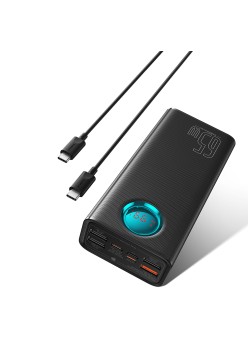 Acumulator Extern 4x USB, Type-C, Lighting, Micro-USB, Fast Charge, 65W, 26800mAh - Baseus Amblight (P10022402113-00) - Black