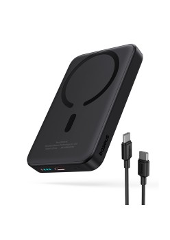 Acumulator Extern Type-C, Incarcare Wireless, 20W, 10000mAh + Cablu Type-C, 30cm - Baseus Mini Air (P10059001113-00) - Black