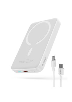 Acumulator Extern Type-C, Incarcare Wireless, 20W, 10000mAh + Cablu Type-C, 30cm - Baseus Mini Air (P10059001223-00) - White