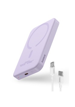 Acumulator Extern Type-C, Incarcare Wireless, 20W, 5000mAh + Cablu Type-C, 30cm - Baseus Mini (P10022107513-00) - Purple