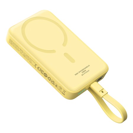 Acumulator Extern MagSafe, USB-C, Lightning, 30W, 10000mAh - Baseus Magnetic Mini (P1002210BY23-00) - Yellow