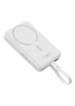 Acumulator Extern MagSafe, USB-C, Lightning, 30W, 10000mAh - Baseus Magnetic Mini (P1002210B223-00) - White