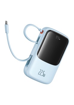 Acumulator Extern Lightning, 2x Type-C, USB, 22.5W, 10000mAh + Cablu Type-C - Baseus Qpow Pro+ (P10067101313-00) - Blue