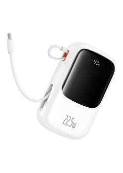Acumulator Extern Lightning, 2x Type-C, USB, 22.5W, 20000mAh + Cablu Type-C - Baseus Qpow Pro+ (P10067103213-00) - White
