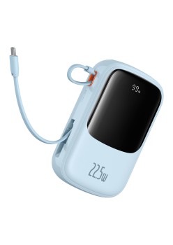 Acumulator Extern Lightning, 2x Type-C, USB, 22.5W, 20000mAh + Cablu Type-C - Baseus Qpow Pro+ (P10067103313-00) - Blue