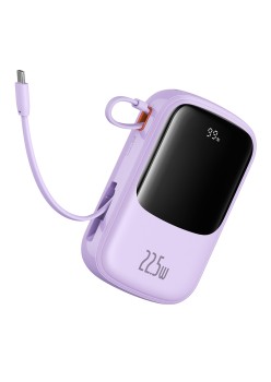 Acumulator Extern Lightning, 2x Type-C, USB, 22.5W, 20000mAh + Cablu Type-C - Baseus Qpow Pro+ (P10067103513-00) - Purple