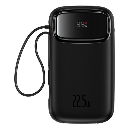 Acumulator Extern 2x Lightning, 3x Type-C, 2x USB, 22.5W, 10000mAh + Cablu Type-C, 30cm - Baseus Qpow Pro+ (P10055003113-00) - Black
