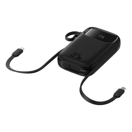 Acumulator Extern 2x Lightning, 3x Type-C, 2x USB, 22.5W, 10000mAh + Cablu Type-C, 30cm - Baseus Qpow Pro+ (P10055003113-00) - Black