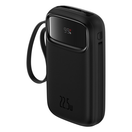 Acumulator Extern 2x Lightning, 3x Type-C, 2x USB, 22.5W, 10000mAh + Cablu Type-C, 30cm - Baseus Qpow Pro+ (P10055003113-00) - Black