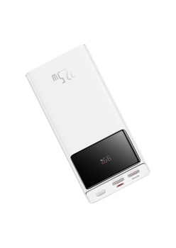 Acumulator Extern 2x USB, Type-C, Micro-USB, 22.5W, 20000mAh + Cablu Type-C, 3A, 30cm - Baseus Star-Lord (PPXJ080002) - White