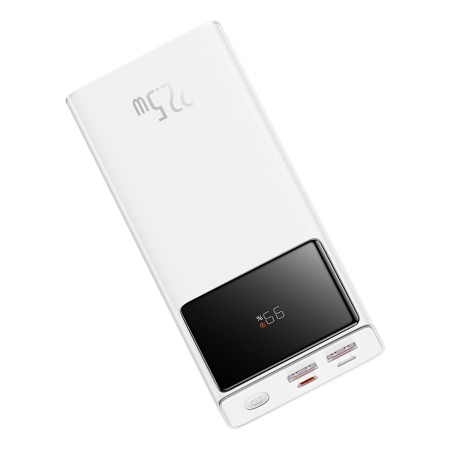 Acumulator Extern 2x USB, Type-C, Micro-USB, 22.5W, 20000mAh + Cablu Type-C, 3A, 30cm - Baseus Star-Lord (PPXJ080002) - White