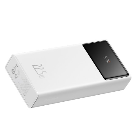 Acumulator Extern 2x USB, Type-C, Micro-USB, 22.5W, 20000mAh + Cablu Type-C, 3A, 30cm - Baseus Star-Lord (PPXJ080002) - White