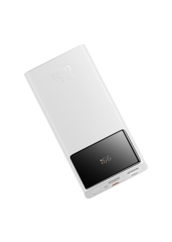 Acumulator Extern 2x USB, Type-C, Micro-USB, 22.5W, 10000mAh + Cablu Type-C, 3A, 30cm - Baseus Star-Lord (PPXJ100002) - White