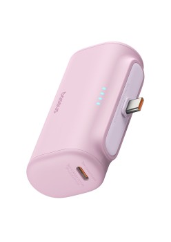 Acumulator Extern Type-C, 20W, 5000mAh + Cablu Type-C - Baseus (P10068306413-00) - Baby Pink