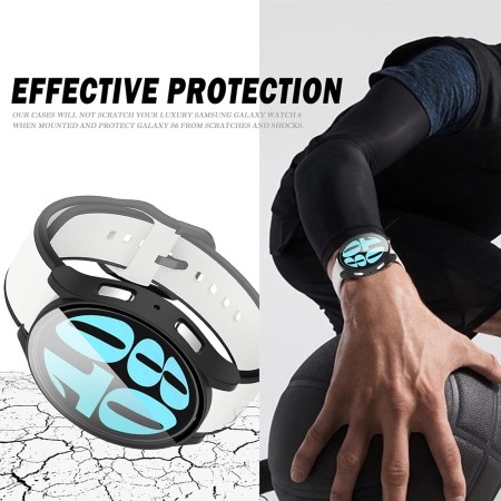 Husa pentru Samsung Galaxy Watch6 (40mm) + Folie - Techsuit Defense360 Pro - Black