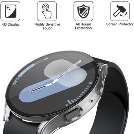 Husa pentru Samsung Galaxy Watch7 (40mm) + Folie - Techsuit Defense360 Pro - Clear