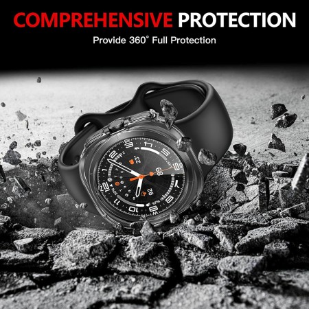 Husa pentru Samsung Galaxy Watch Ultra (47mm) + Folie - Techsuit Defense360 Pro - Clear