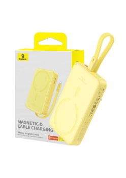 Acumulator Extern MagSafe, USB-C, 10000mAh, 20W - Baseus Magnetic Mini (P10022109Y23-00) - Yellow