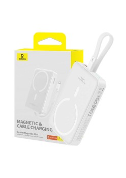 Acumulator Extern MagSafe, USB-C, 10000mAh, 20W - Baseus Magnetic Mini (P10022109223-00) - White