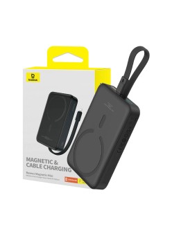 Acumulator Extern MagSafe, USB-C, 10000mAh, 20W - Baseus Magnetic Mini (P10022109113-00) - Black