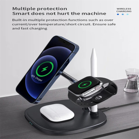 Statie de Alimentare pentru iPhone, iWatch, AirPods, Apple Pencil, 15W, Yesido, Black