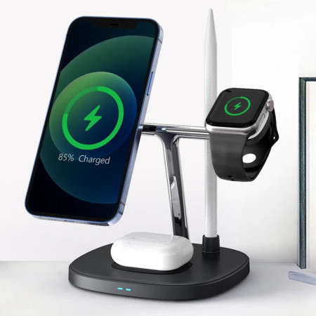 Statie de Alimentare pentru iPhone, iWatch, AirPods, Apple Pencil, 15W, Yesido, Black