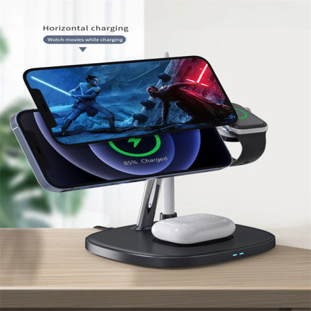 Statie de Alimentare pentru iPhone, iWatch, AirPods, Apple Pencil, 15W, Yesido, Black