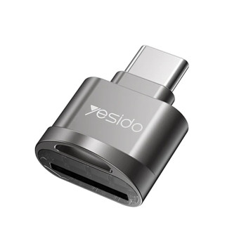 Cititor de Carduri Tip-C la TF, cu Functia OTG, Yesido, Grey