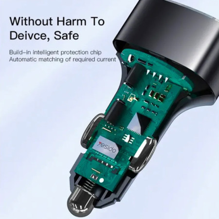 Incarcator Auto 3x USB Yesido, Black