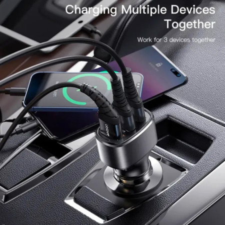 Incarcator Auto 3x USB Yesido, Black