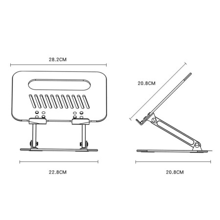 Suport din Aluminiu pentru Laptop Yesido, Silver