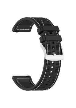 Curea pentru Samsung Galaxy Watch 4/5/Active 2, Huawei Watch GT 3 (42mm)/GT 3 Pro (43mm) - Techsuit Watchband (W051) - Black