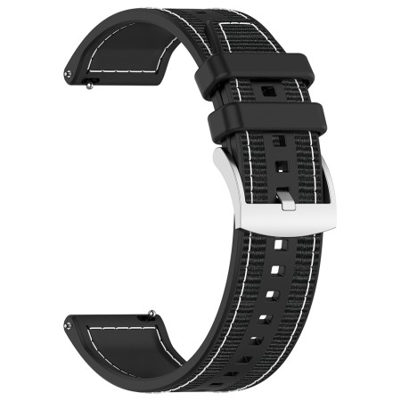 Curea pentru Samsung Galaxy Watch 4/5/Active 2, Huawei Watch GT 3 (42mm)/GT 3 Pro (43mm) - Techsuit Watchband (W051) - Black