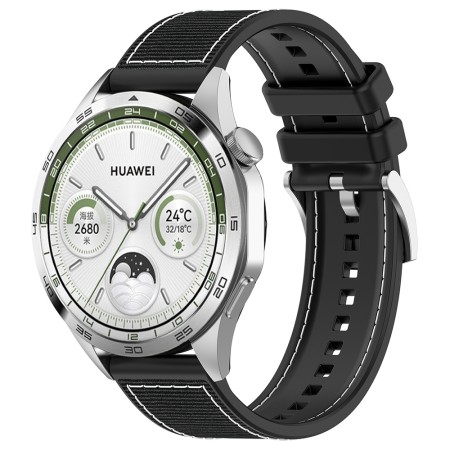 Curea pentru Samsung Galaxy Watch 4/5/Active 2, Huawei Watch GT 3 (42mm)/GT 3 Pro (43mm) - Techsuit Watchband (W051) - Black