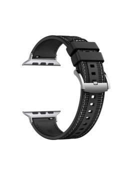 Curea pentru Apple Watch 1/2/3/4/5/6/7/8/9/SE/SE 2/Ultra/Ultra 2 (42/44/45/49mm) - Techsuit Watchband (W051) - Black